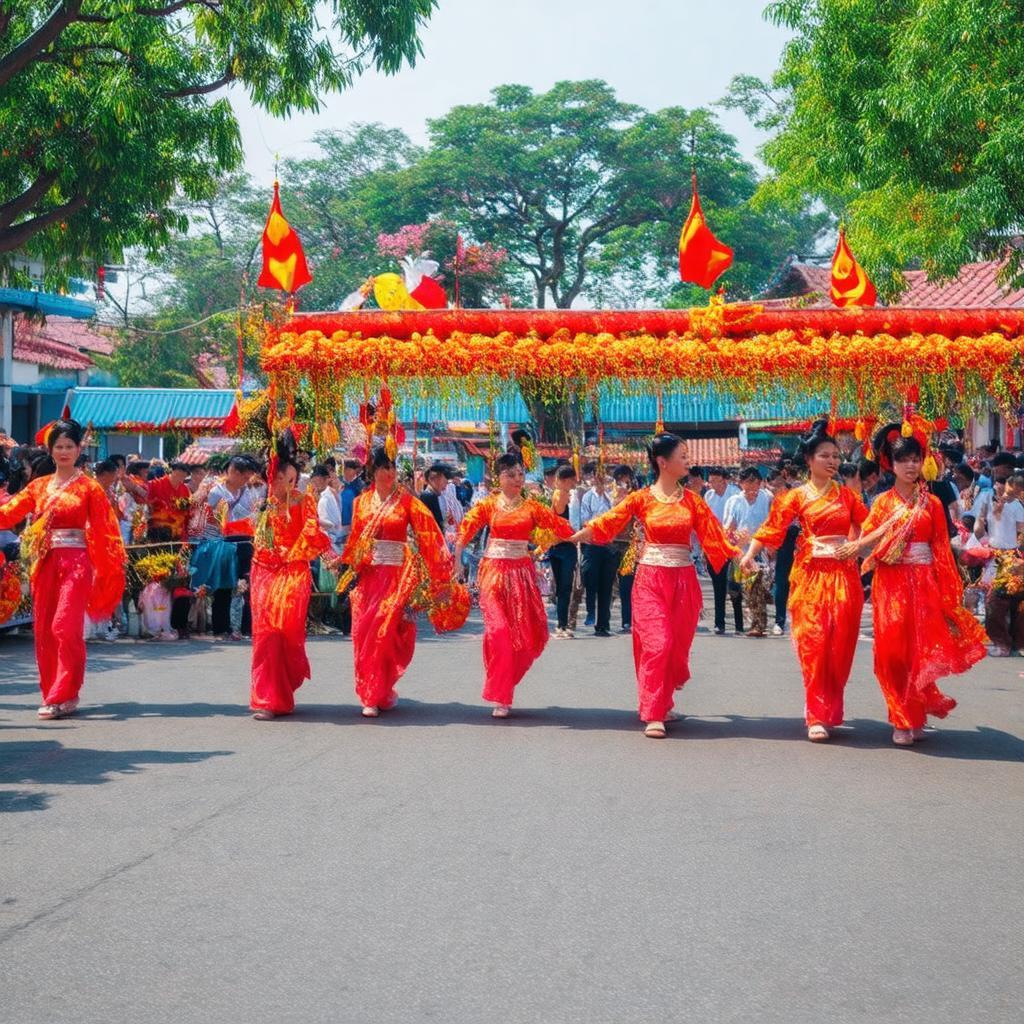 Mot canh trong Le hoi Ky Yen tai Dinh than Binh Quoi Tay, the hien khong khi sinh hoat van hoa cong dong.